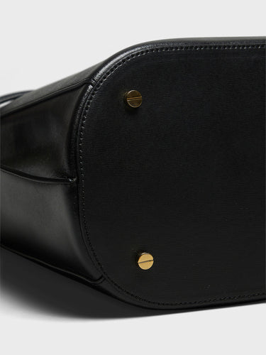 TOTEME - Belted Leather Bucket Bag in Black