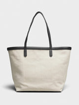 TOTEME - Canvas Travel Tote Bag in Ecru and black