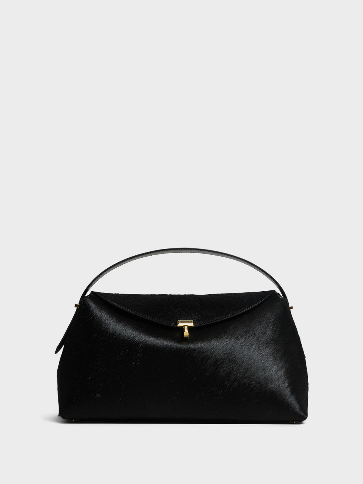 TOTEME - T-Lock Top Handle Bag in Black Pony Hair