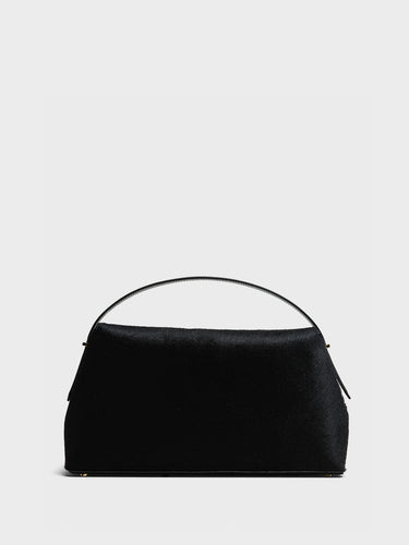TOTEME - T-Lock Top Handle Bag in Black Pony Hair