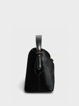 TOTEME - T-Lock Top Handle Bag in Black Pony Hair
