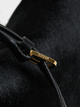 TOTEME - T-Lock Top Handle Bag in Black Pony Hair