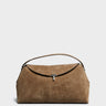 TOTEME - T-Lock Suede Top Handle Bag in Tobacco