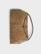 TOTEME - T-Lock Suede Top Handle Bag in Tobacco