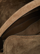 TOTEME - T-Lock Suede Top Handle Bag in Tobacco