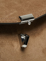 TOTEME - T-Lock Suede Clutch in Tobacco