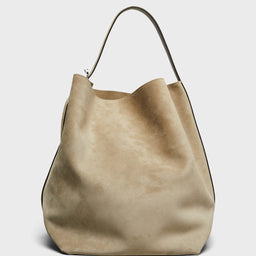 TOTEME - Suede Belted Tote Bag in Desert