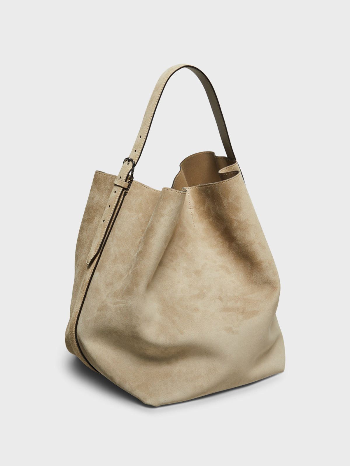 TOTEME - Suede Belted Tote Bag in Desert