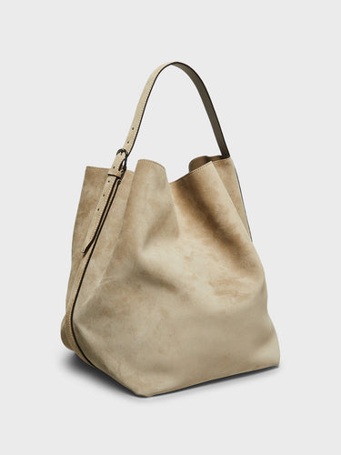 TOTEME - Suede Belted Tote Bag in Desert