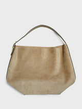 TOTEME - Suede Belted Tote Bag in Desert