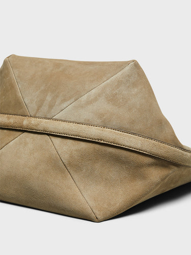 TOTEME - Suede Belted Tote Bag in Desert