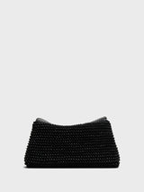 TOTEME - T-Lock Woven-Leather Clutch in Black