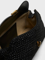 TOTEME - T-Lock Woven-Leather Clutch in Black