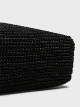 TOTEME - T-Lock Woven-Leather Clutch in Black