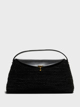 TOTEME - T-Lock Woven-Leather Top Handle Bag in Black
