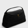 TOTEME - T-Lock Woven-Leather Top Handle Bag in Black