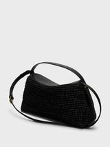 TOTEME - T-Lock Woven-Leather Top Handle Bag in Black