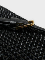TOTEME - T-Lock Woven-Leather Top Handle Bag in Black
