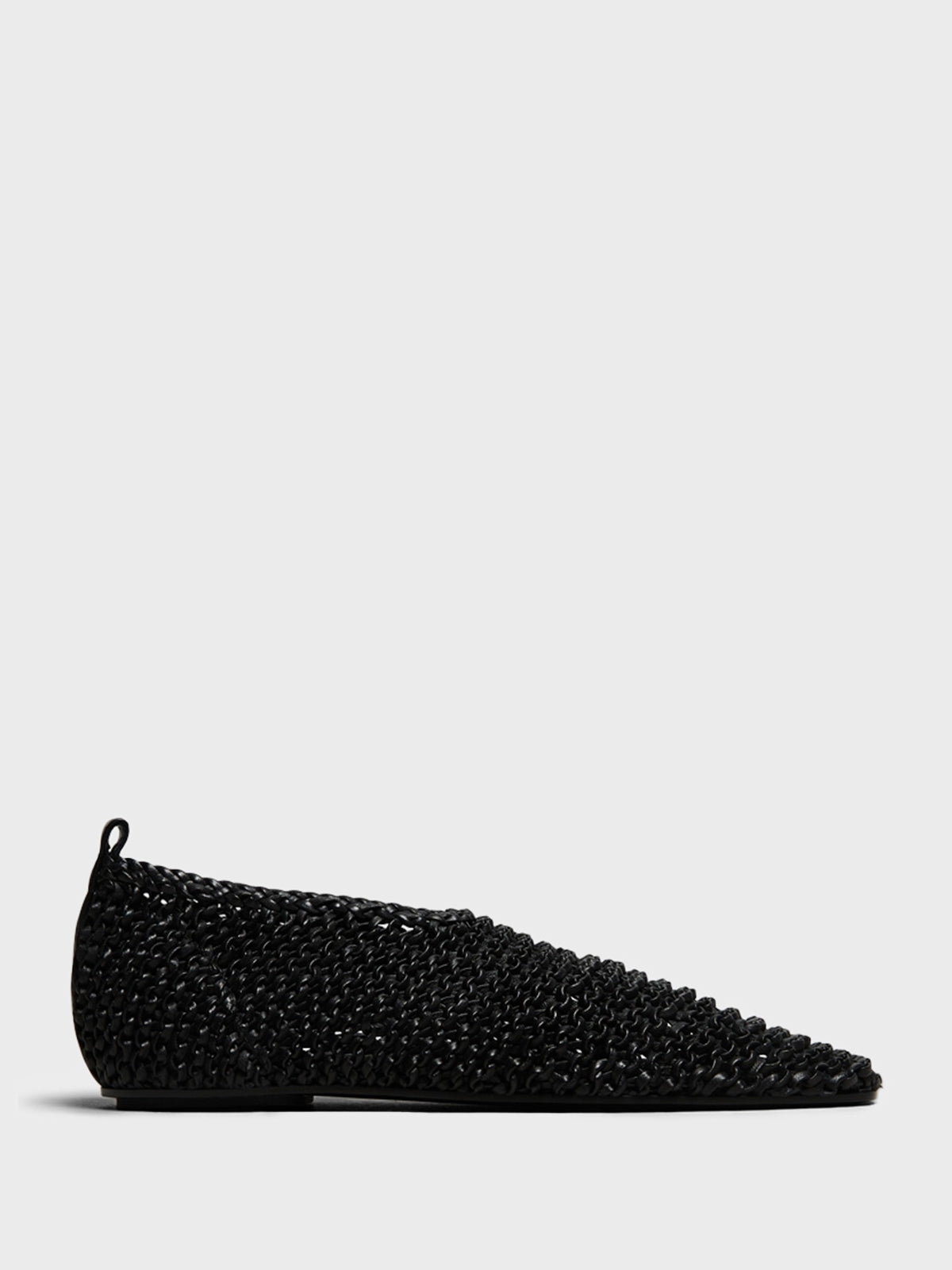 TOTEME - Woven Leather Ballerinas in Black