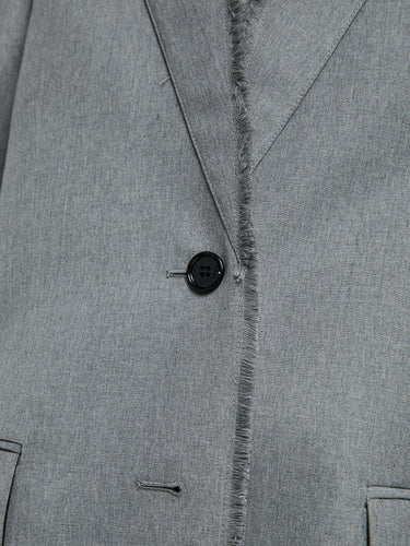 TOTEME - Raw Lapel Jacket in Pale Grey Melange