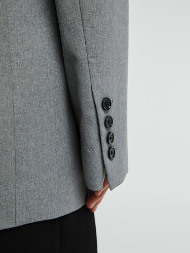 TOTEME - Raw Lapel Jacket in Pale Grey Melange