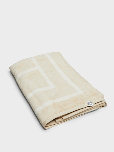 TOTEME - Monogram Jacquard Beach Towel in Sand/Ivory