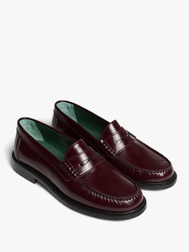 Vinny's - Yardee Moccasin Loafers in Burgundy Polido