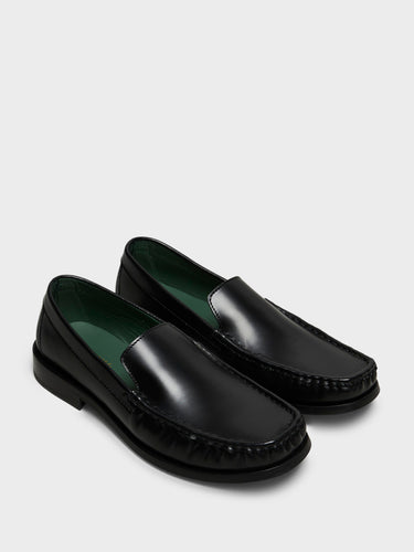 Vinny's - Michel Mocassin Shoes in Black Leather