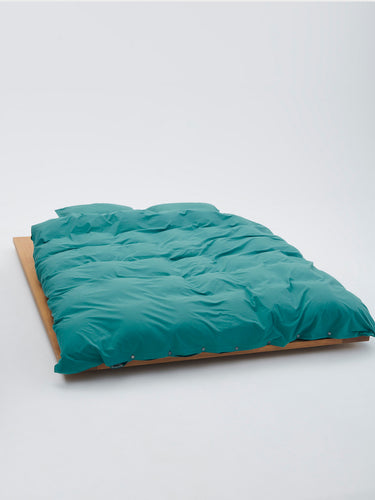 Tekla - Percale Duvet Cover in Vintage Green