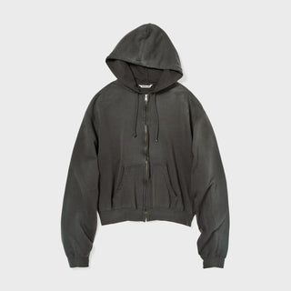 Auralee - Product Dyed Pima Light Sweat Zip Parka in Ink Black