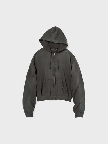 Product Dyed Pima Light Sweat Zip Parka i Ink Black