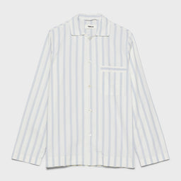 Tekla - Poplin Pyjamas Shirt in Needle Stripes