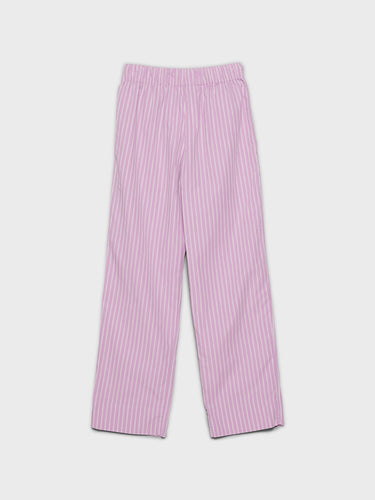 Tekla - Poplin Pyjamas Pants in Purple Pink Stripes
