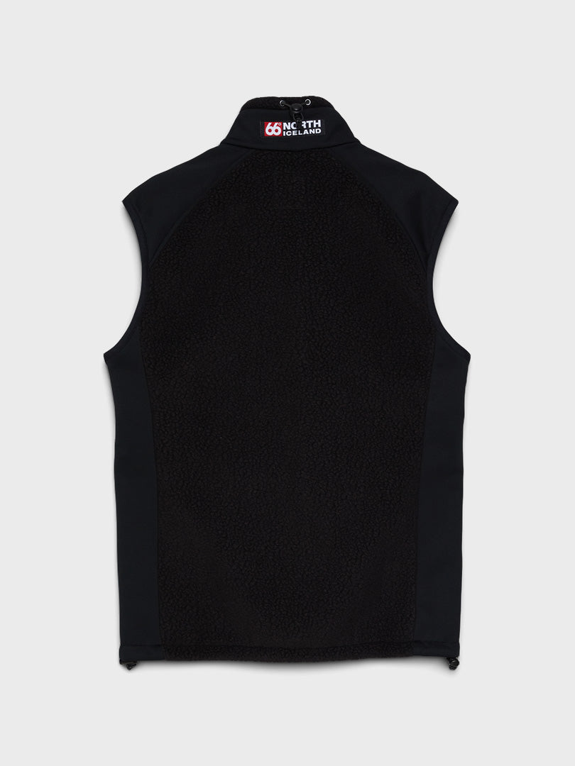 Tindur Technical Shearling Vest in Black