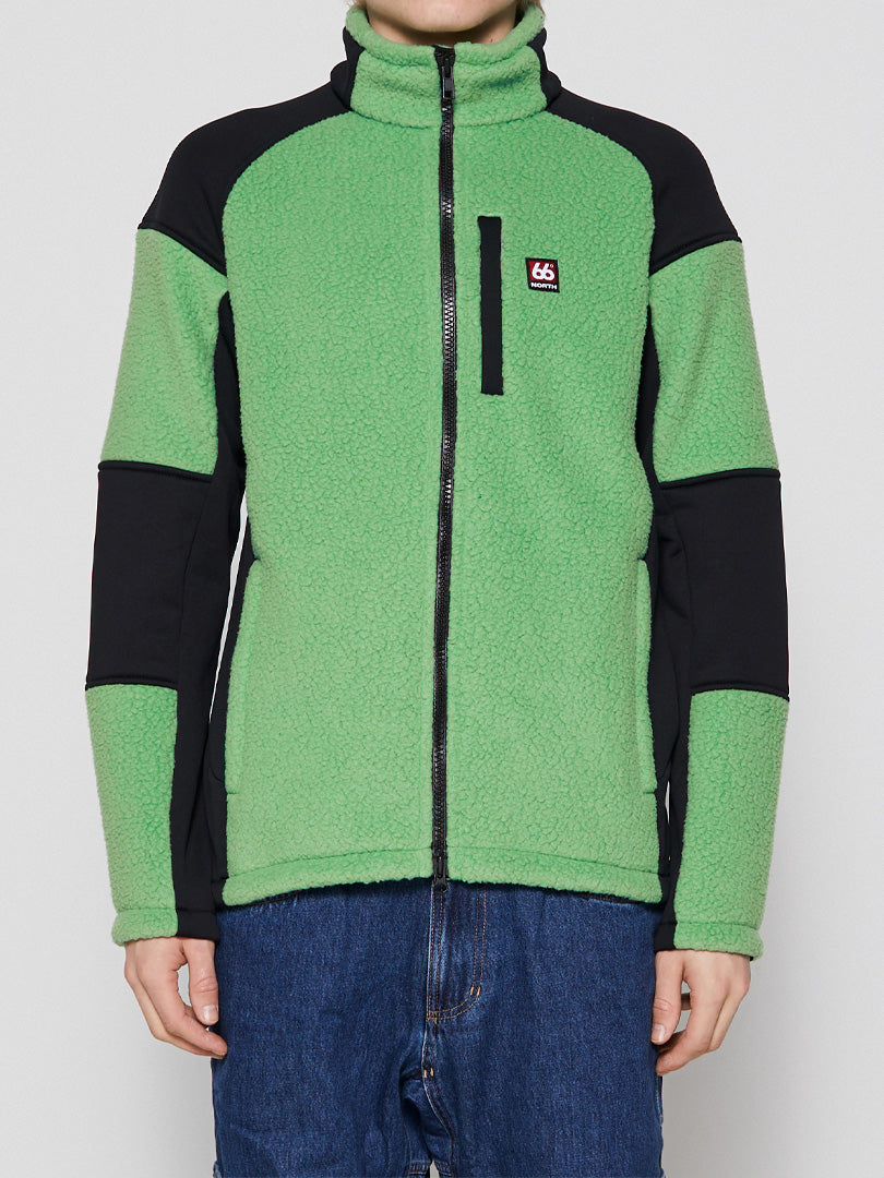 66 North - 66 North - Tindur Technical Shearling Jacket in Stone Green