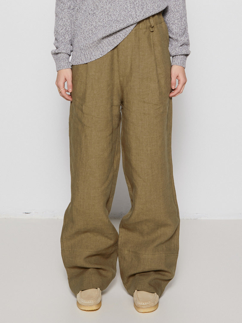 AF Agger - Linen Casual Pants in Loden