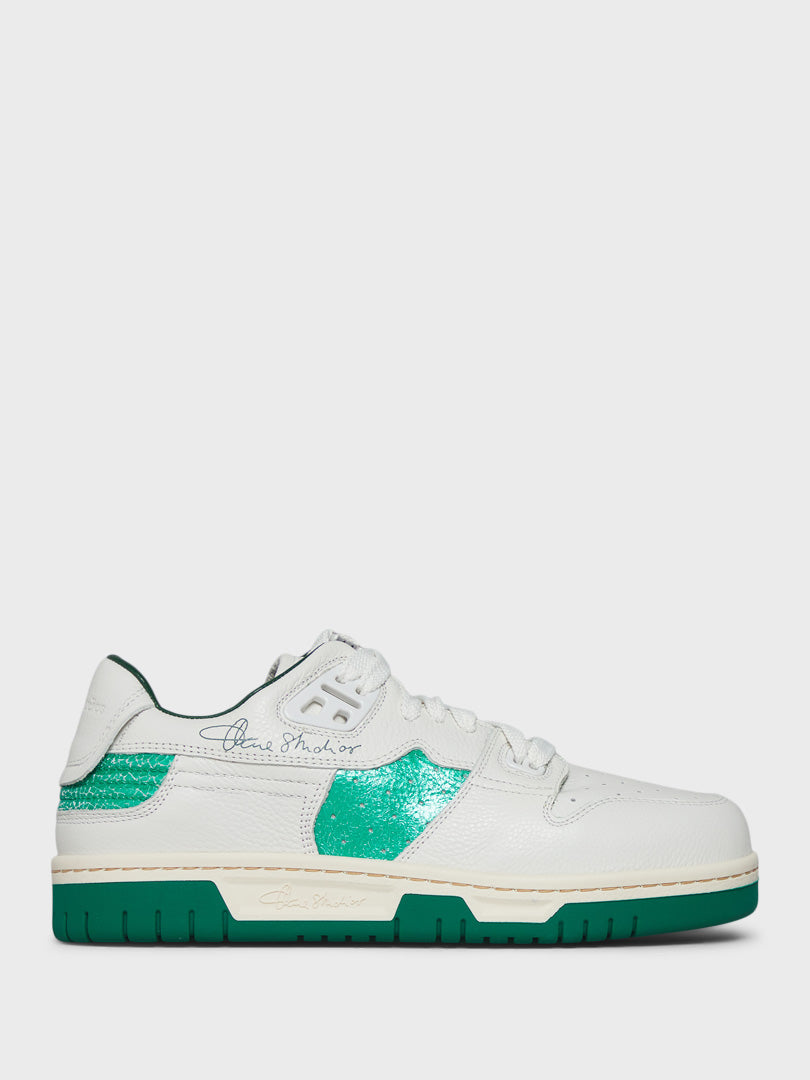 År ø Produktion Acne Studios Face - Low Top W Sneakers in White and Green – stoy