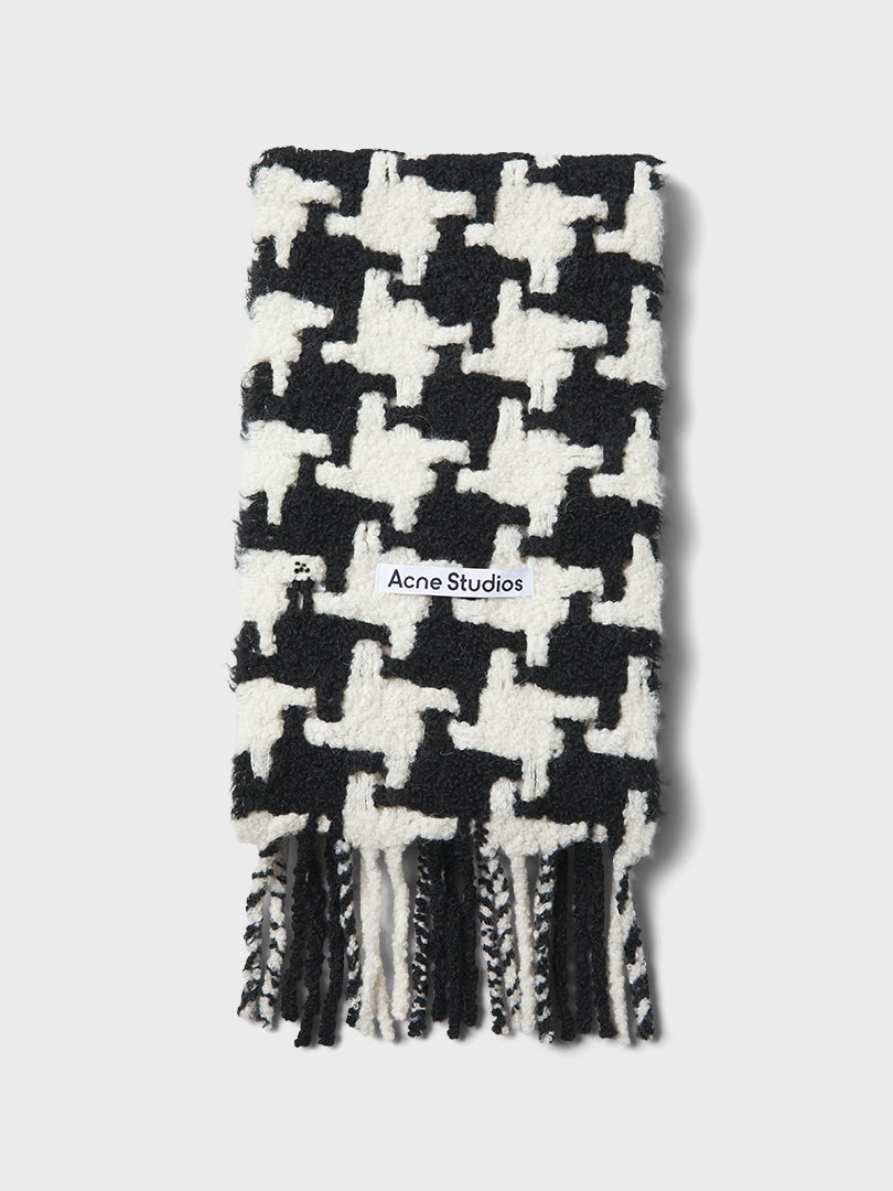 Acne Studios - Houndstooth Scarf in White and Black