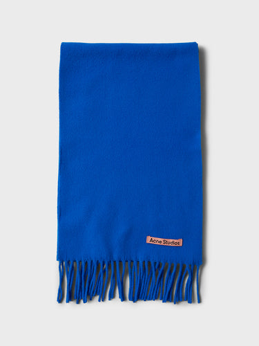 Acne Studios - Skinny Fringed Wool Scarf in Royal Blue
