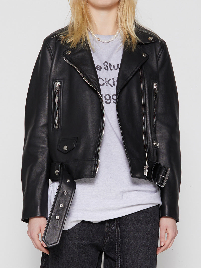 Acne Studios - Leather Biker Jacket in Black
