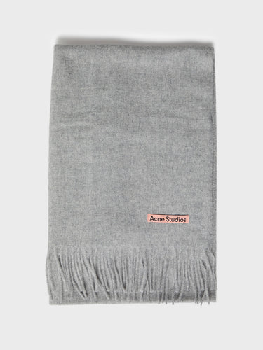 Acne Studios - Fringe Wool Scarf in Light Grey Melange