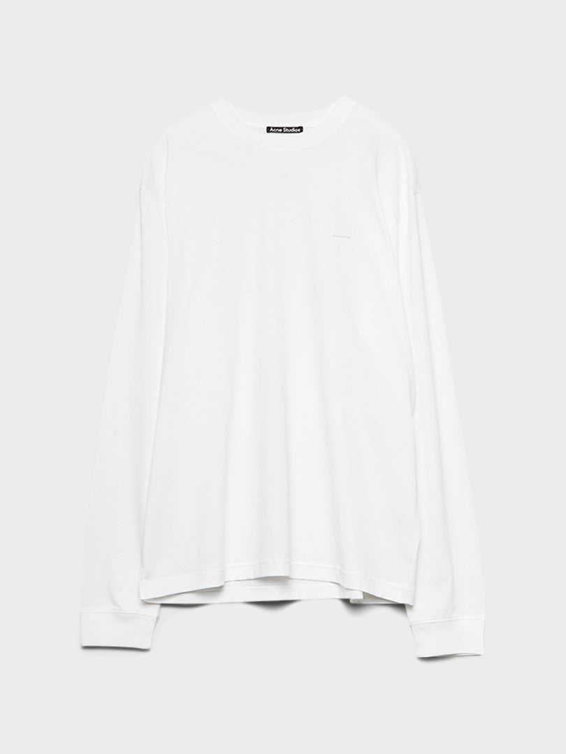 Acne Studios Face - Tshirt052 L/S Tee in Optic White