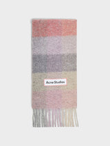 Acne Studios - Mohair Checked Scarf in Fuchsia, Lilac and Pink