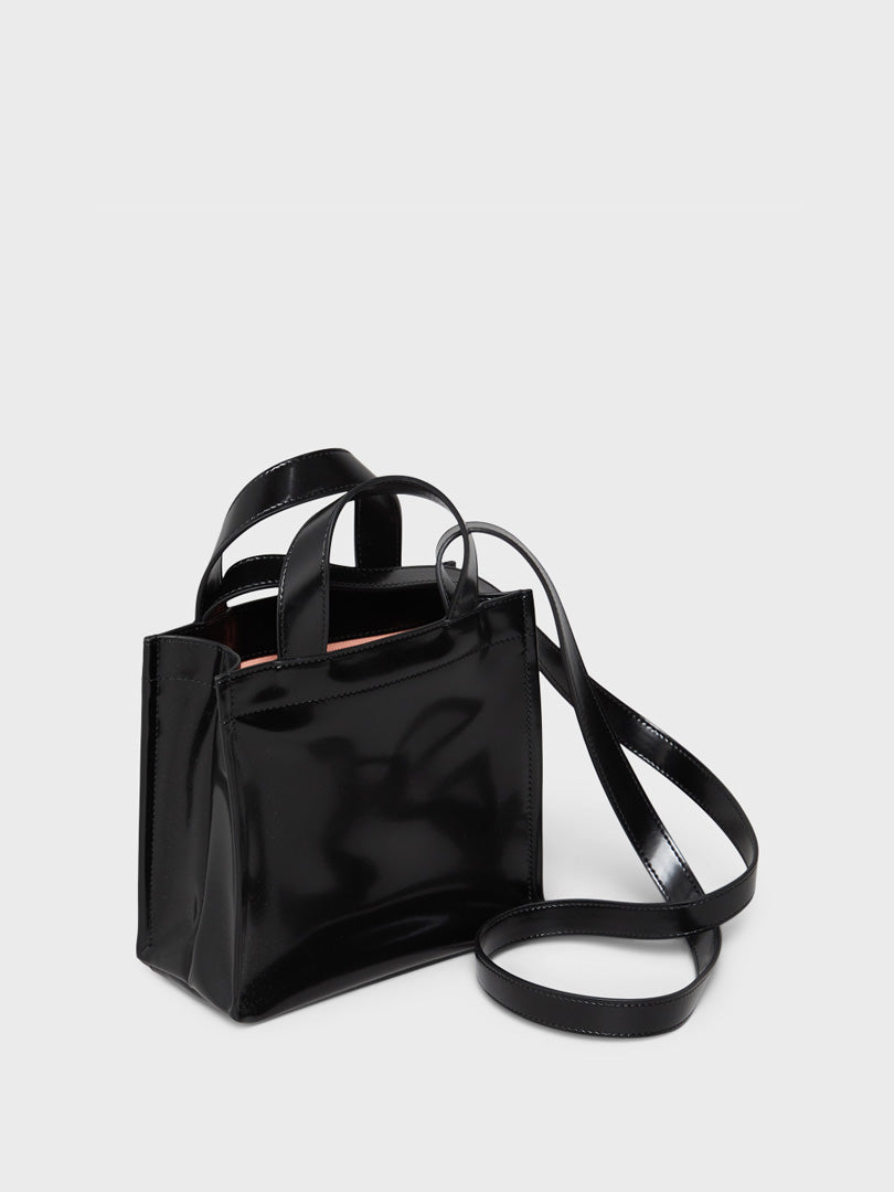 Logo Mini Shoulder Tote Bag in Black