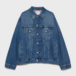 Relaxed Denim Jacket in Mid Blue
