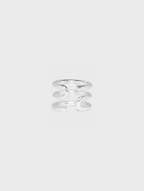 Turn Ring Double in Polished Silver