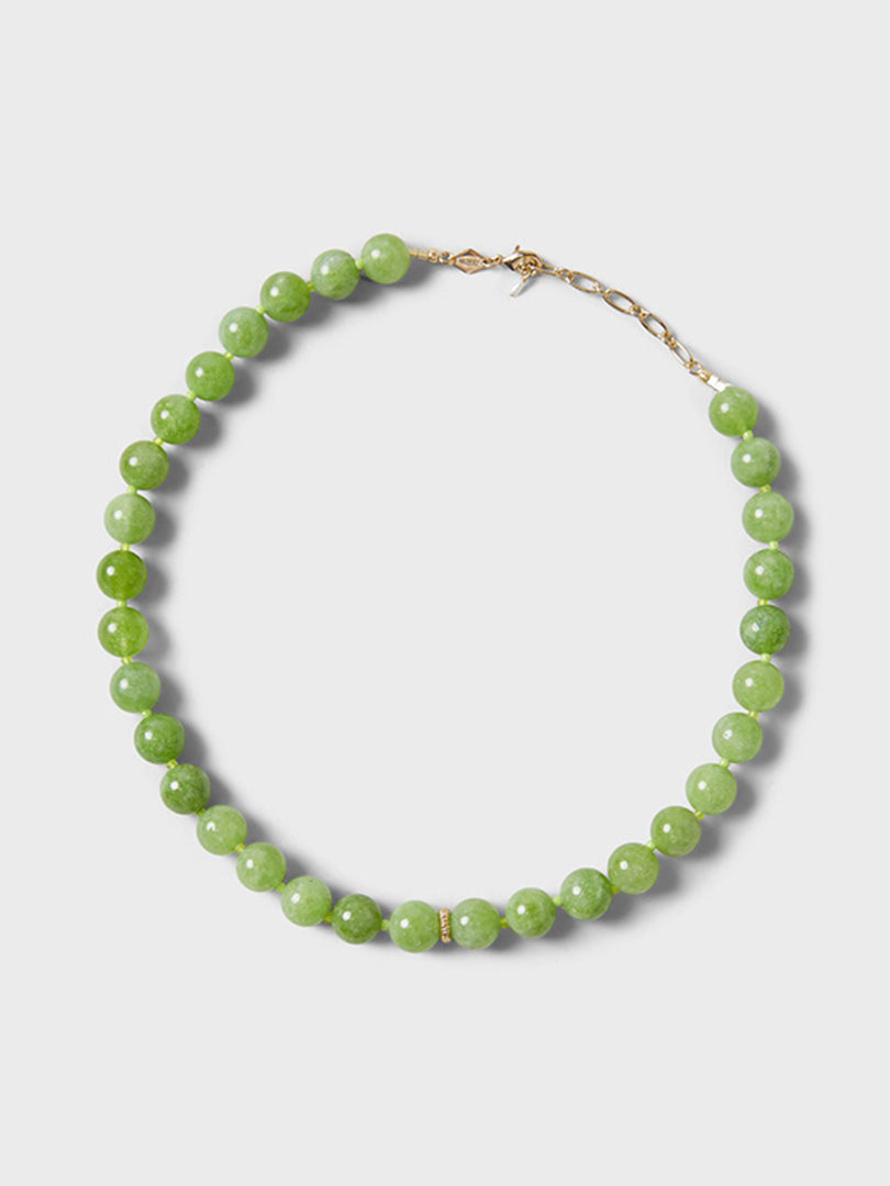 Anni Lu - Green Bowl Necklace in Gold