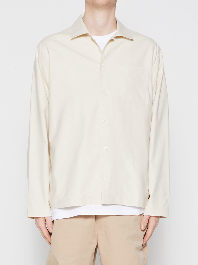 Another Aspect - Shirt 2.1 Raw Silk Long Sleeved Shirt in Natural