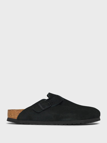 Birkenstock - Boston Suede Sandals in Black
