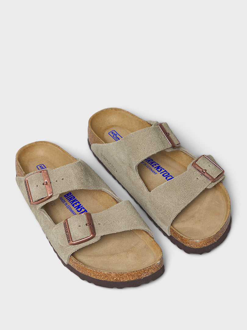 Arizona Narrow Sandals in Suede Taupe